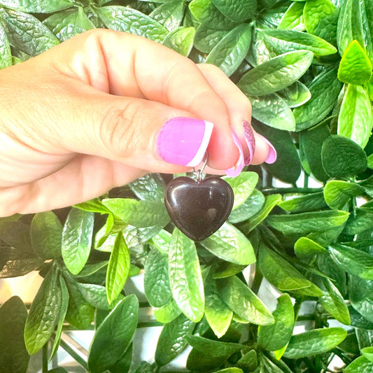 Black Obsidian Heart Crystal Pendant