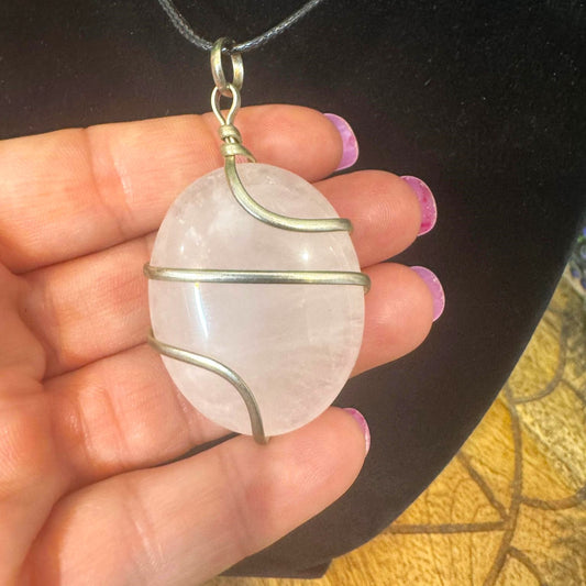 Rose Quartz Wrap Pendant