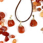 Tumbled Carnelian Pendant with Electroplated 24k Gold Cap