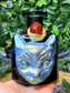 Witch Cat Bottle with Quartz Stalactites & Carnelian