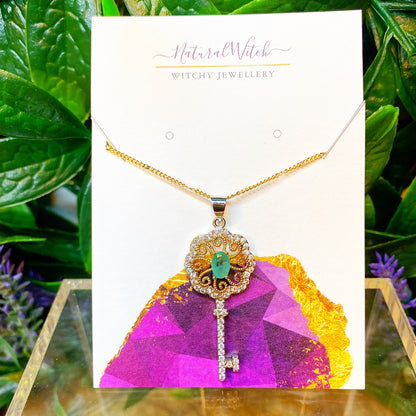 Emerald Key Necklace