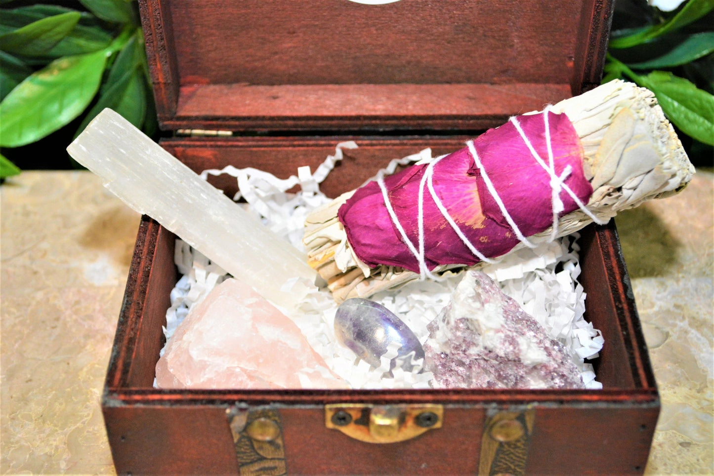 Healing Heart Crystal Timber Box Pack