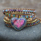 Goddess Heart Leather Boho Wrap Bracelet